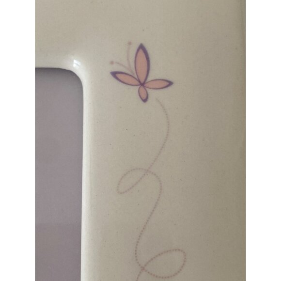 Russ Berrie Aunt Picture Frame 4" X 6" Ceramic Floral Design Beige Purple - Picture 7 of 16